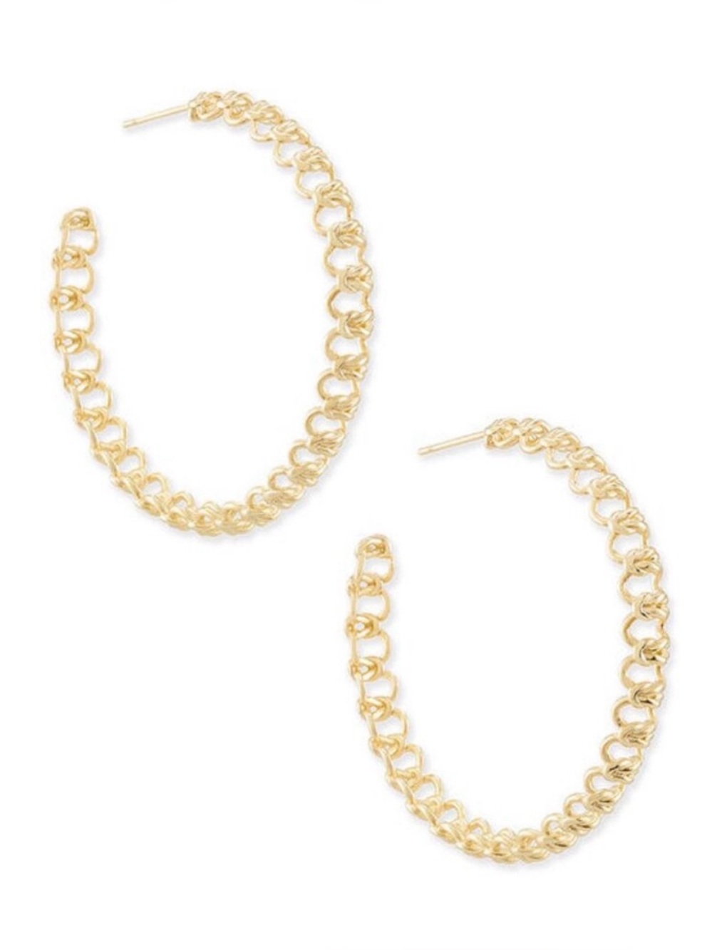 Kendra Scott Fallon Gold Chain-Link Hoop Earrings